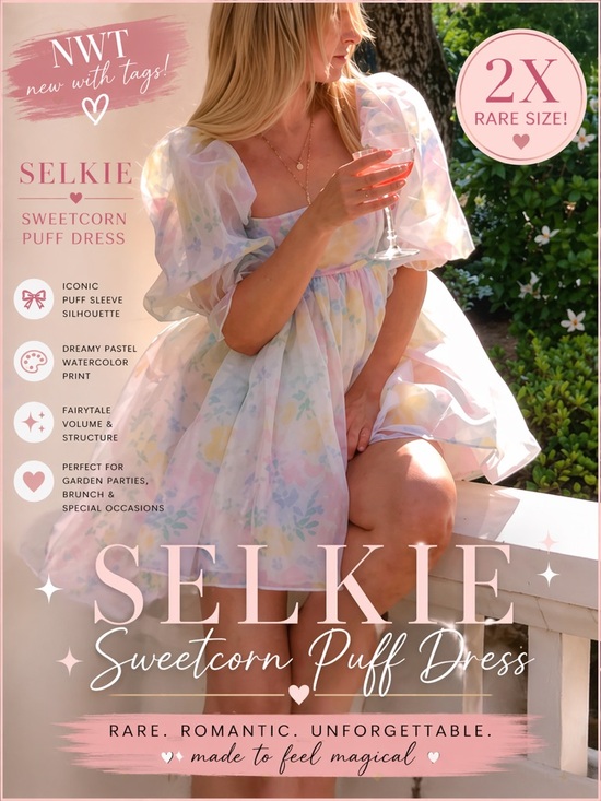 Selkie Dresses & Skirts - Selkie Sweetcorn Puff Dress 2X NWT Pastel Cottagecore Fairy Mini Romantic